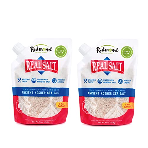 REDMOND Real Sea Salt - Natural Unrefined Gluten Free Fine, 26 Ounce Pouch (1 Pack)
