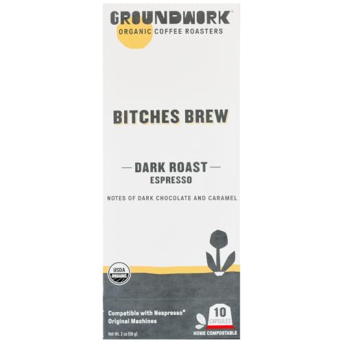 GROUNDWORK B*tches Brew Whole Bean Coffee Dark Roast Blend - USDA Organic Signature Blend Coffee Beans - 12oz Bag (Pack of 1)