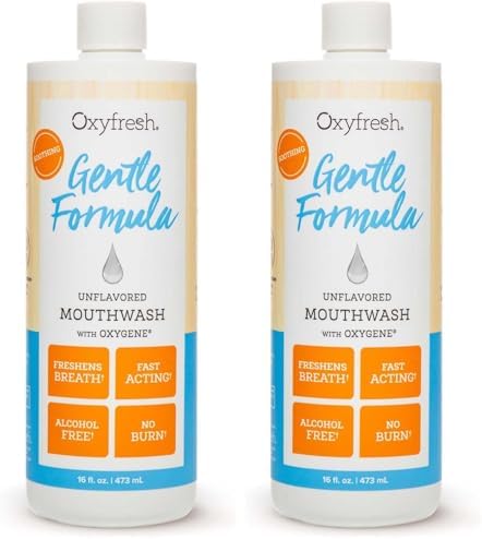 Oxyfresh Ultra Sensitive, Gentle Formula Unflavored Mouthwash & No Mint | Perfect for Ultra Sensitive Gums & Teeth – No Mint, Zero Alcohol, Flavor Free – Really Freshens Breath with Zero Stinging