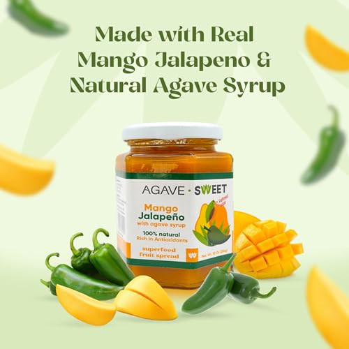 Agave Sweet Mango Fruit Spread with Agave Syrup No Sugar Fruit Spread 10 oz