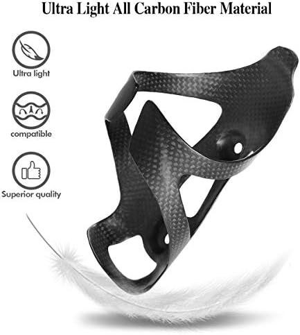 2 Pack Ultra-Light Full Carbon Fiber Water Bottle Cage, Bike Water Bottle Holder Brackets for Road & Mountain Bike