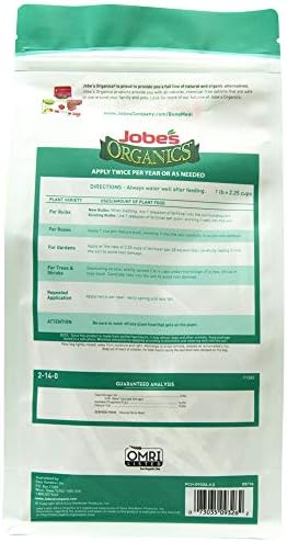 Jobe's Organics Granular Bone Meal Fertilizer, Strong Root Development for Bulbs, Tomatoes, Roses, and Other Flowering Plants, 4 lbs Bag