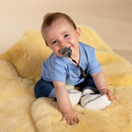 Werner Christ - Genuine Sheepskin BABYSWEET - Cuddly, Medical Fur, Ideal for Baby Carriages, as a Crawling mat or Rug. Length +/- 37.3", Color Natural Gold-Yellow