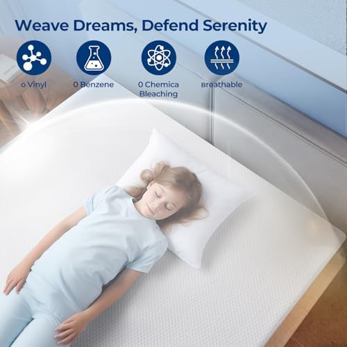 TASTELIFE Queen Waterproof Mattress Protector, Microfiber, 60x80 Inches | 8"-21" Deep Pocket Smooth Fitted Cover, Soft Breathable & Noiseless, Vinyl-Free Machine Washable