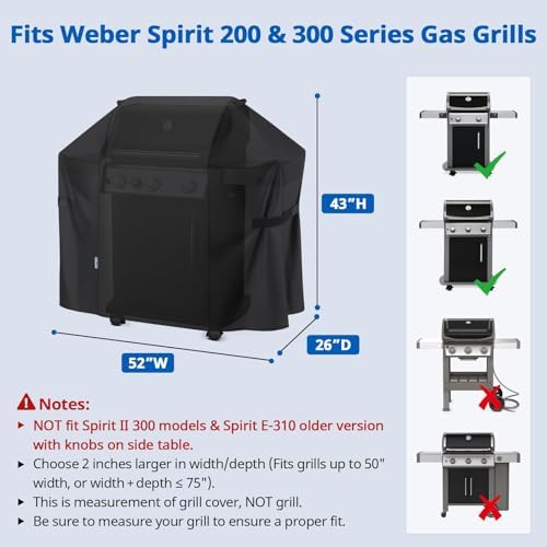 2 Burner Gas Grill Cover 32 inch, Heavy Duty Waterproof Small BBQ Grilling Cover, Compatible for Weber Char-Broil Nexgrill and More Grills with Collapsed Side Tables, All Weather Protection