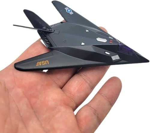 Die-Cast Metal United States Air Force Stealth Aircraft Set, 4.5 Inch, 4-Pack with Pullback Action, B2 Bomber, SR-71 Blackbird, F-117 Nighthawk