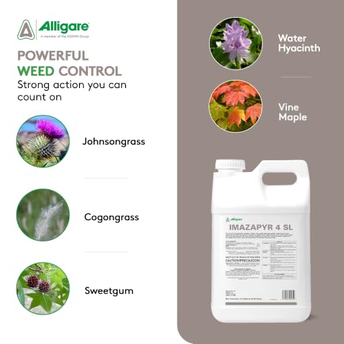 Alligare Imazapyr Herbicide 4 SL for Broad Spectrum Control of 185 Annual, Biennial, and Perennial Weeds & Brush - 2.5 Gallon Liquid Weed Killer, Ideal for Rangeland, Bare-Ground, and Site Preparation