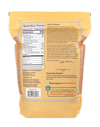 64oz Organic Whole Ground Golden Flaxseed Meal Bob's Red Mill (4 Pounds Total)