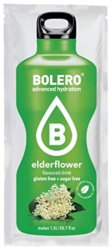 Bolero- Sugar Free Drink Mix Packets Elderberry Fruit Flavors | Powdered Flavored Water Packets | 12 Large Sachet On The Go Packets
