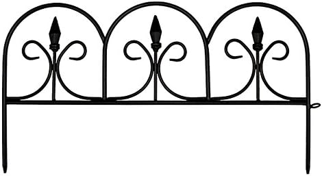 Emsco Group 2083HD Victorian Fencing-20 Feet-12 Small 11" X 20" Pieces-Wrought Iron Look Garden Lawn Edging, Pack, Black