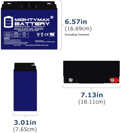 Mighty Max Battery 12V 22AH GEL Battery Replacement for GE Security 60-781 - 4 Pack
