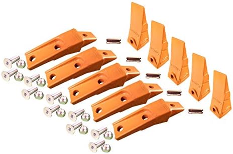 5 - Bobcat Style Skid Steer Bucket Teeth w/Bolt On Shanks, Pins, & Hardware