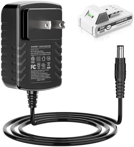 Quick Charge for Snow Joe & Sun Joe 24V Battery, 24VCHRG-QC iON+ Charger | Charger for iBAT24 and 24VBAT Series Battery, iBAT24-LT, iBAT24-LTE