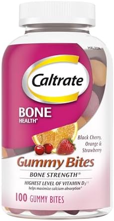 Caltrate Gummy Bites 600 Plus D3 Vitamin D and Calcium Supplement, 50 Count | Highest Level of Vitamin D3, Maximizes Calcium Absorption to Support Strong Bones and Daily Function