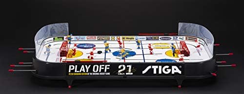 STIGA Table-Top Rod Hockey Game Play Off 21 – Classic Ice Hockey Action with Enhanced Features, Easy Assembly, Includes 2 Pucks – Fun for All Ages