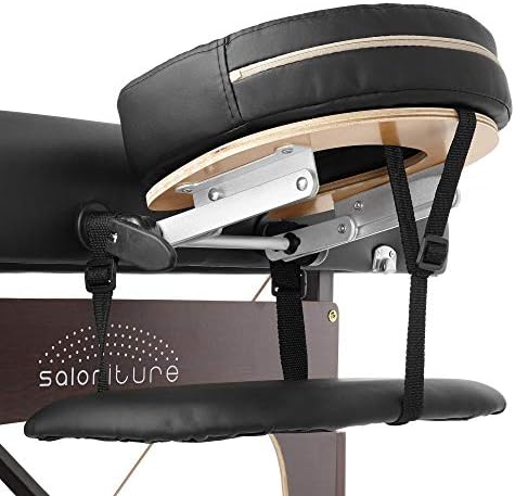 Saloniture Professional Portable Lightweight Bi-Fold Memory Foam Massage Table with Reiki Panels - Includes Headrest, Face Cradle