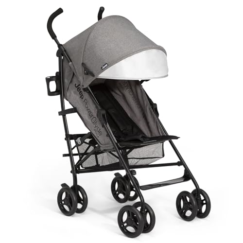 Jeep PowerGlyde Plus Stroller by Delta Children Lightweight Travel Stroller with Smoothest Ride, Aluminum Frame, 4-Position Recline