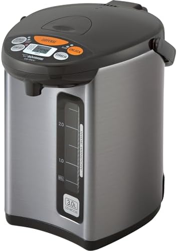 Zojirushi Micom Water Boiler and Warmer (135 oz. / 4L, Silver) | Four heat settings, Quick Temp mode, energy-saving operation