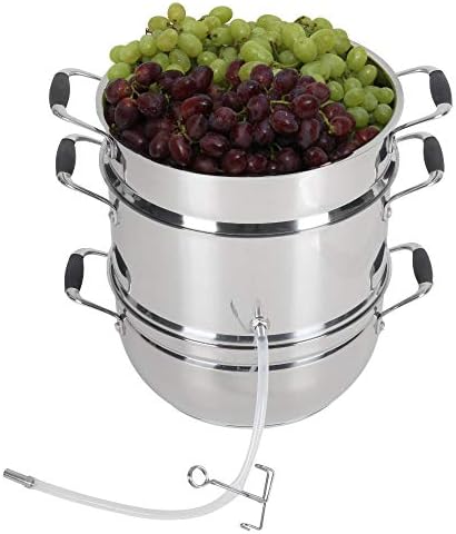 VINEYARD Deluxe Stainless Steel Steam Juicer & Roaster Set - Induction Friendly, Tempered Glass Lid, Cool-Touch Handles, 8 Quart Capacity