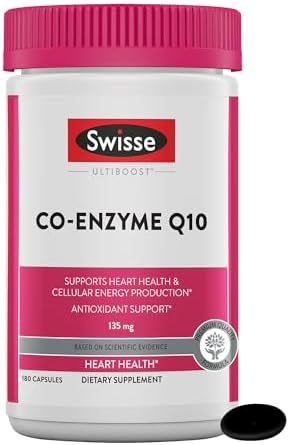 Swisse CoQ10 Supplement Co-Enzyme Q10 | 6 months Supply| Coenzyme Q10 Supports Heart Health and Ubiquinol Cellular Energy Production | CQ10