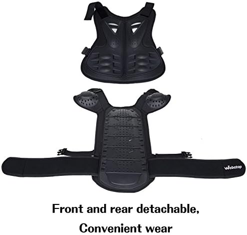 Webetop Kids Dirt Bike Chest Protector Motocross Adjustable Youth Chest Protector Shock-Resistant Dirt Bike Gear for ATV, Cycling | Youth Riding Gear, Adjustable Fit, Lightweight Design, Multi-Sport Use, Growth-Friendly Wear, Easy On and Off