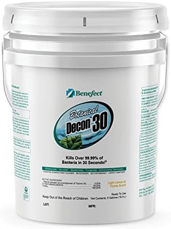 Benefect Botanical Decon 30 Disinfectant Cleaner - All Natural Formula for Effective Cleaning Power - Ideal for Restoration Jobs & Water Damage - 20476 - 1 Gallon