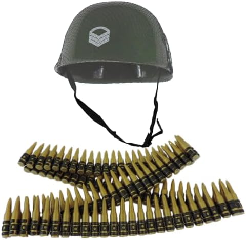 NOVELTY GIANT WWW.NOVELTYGIANT.COM Childs Army Soldier Combat Costume Helmet With Bullet Belt Costume Set