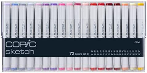Copic Sketch, Ultra-blendable Alcohol Markers, 72pc Set B