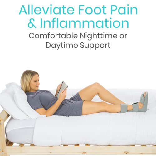 Vive Plantar Fasciitis Night Splint Plus Trigger Point Stretch Wedges | Soft Leg Brace Support, Orthopedic Sleeping Immobilizer Stretch Boot (Large: Men's: 8.5-11, Women's: 10-12)