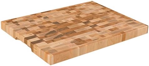 Labell Maple End-Grain Butcher Block, Juice Groove, 12 x 16 x 1.25 in | Checkered Cutting Board, Handcrafted in Canada, Thick, for Meat, Cheese