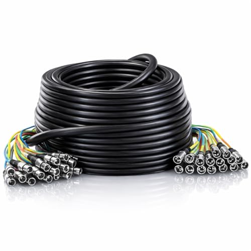 Seismic Audio - SARLX-16x100-16 Channel XLR Colored Mutil-Patch Snake Cable 100 Feet