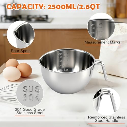 Stainless Steel Double Boiler Melting Pot, Double Boilers for Stove Top