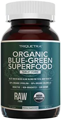 Organic Spirulina & Chlorella Tablets – 4 Organic Certifications, Raw