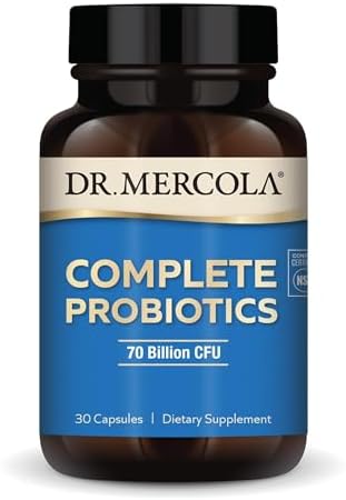 Dr. Mercola Complete Probiotics - 70 Billion CFU - Supports Immune, Digestive & Gut Health - Features 10 Strains - Shelf Stable - GMO-Free, Gluten-Free & Soy-Free - 90 Capsules (90 Servings)