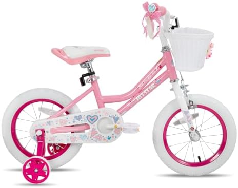JOYSTAR Angel Girls Bike for Toddlers and Kids Ages 2-12 Years | 12-20 Inch Kids Bike with Training Wheels & Basket, 20 24“ Bicycle with Kickstand