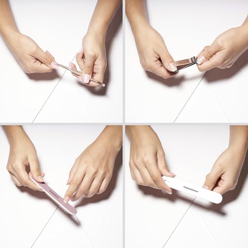 Tweezerman Manicure Kit with Clipper, Polish Remover Pushy, 2 Files Black