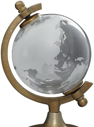 Deco 79 Aluminum Globe with Tiered Base, 9" x 8" x 13", Copper