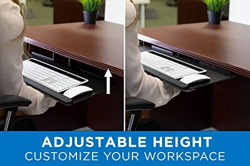 Mount-It! Keyboard Tray Under Desk, Full Motion Computer Keyboard and Mouse Tray, Slide Out Ergonomic Keyboard Drawer with Gel Wrist Pad, 26" Wide