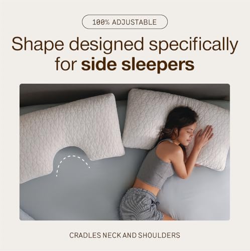 Coop Home Goods Original Adjustable Pillow, Queen Size Bed Pillows for Sleeping, Cross Cut Memory Foam Pillows - Medium Firm Back, Stomach and Side Sleeper Pillow, CertiPUR-US/GREENGUARD Gold