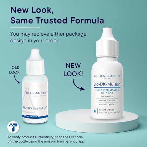 BIOTICS RESEARCH Bio-DK-Mulsion™ Liquid Vitamin D3 5000 IU, K1,K2 300mcg