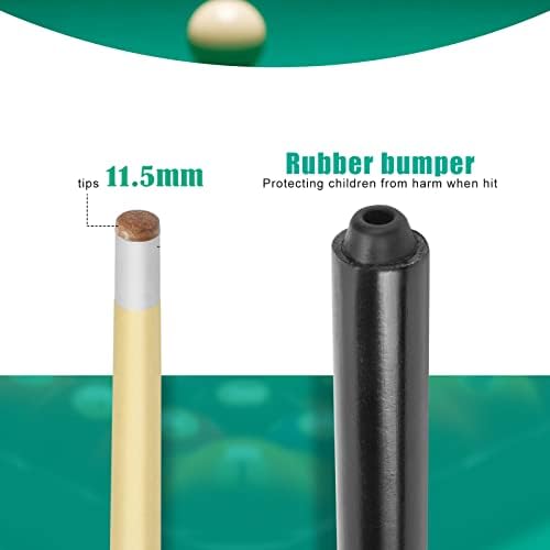 2 Pieces 19Inch Mini Cue Stick Pool Cue Hardwood Billiard Cue Stick for Kids