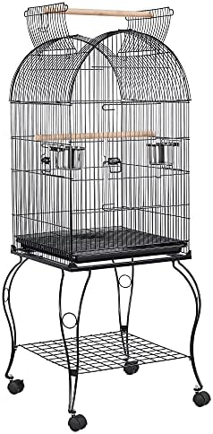 Yaheetech 59-inch Dome Open Top Large Medium Parrot Bird Cage On Stand for Sun Parakeets Conures Quaker Parrot Rolling Cockatiel Bird Cage