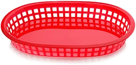 New Star Foodservice Fast Food Baskets, 10.5 x 7 Inch, Set of 12, Red
