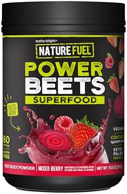 SlimFast Nature Fuel Power Beets Powder, Delicious Mixed Berry, 60 Servings | Concentrated Superfood Supplement, Non-GMO