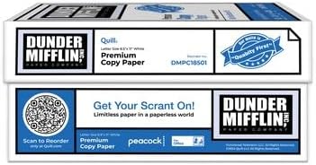 The Office Dunder Mifflin Copy Paper, 8-1/2" x 11", 92 Bright, 20 LB, 8 Reams of 500 Sheets