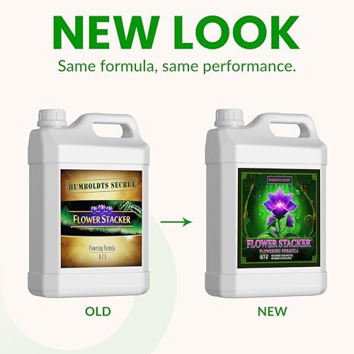 Humboldts Secret Flower Stacker | 0-7-5 Bloom Booster with Vitamin B1 | High Phosphorus Potassium Flowering Nutrients | Potting Soil Hydroponics Coco | Indoor & Outdoor Plants | 32 Ounce