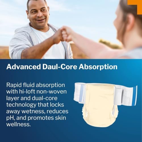 McKesson Ultra Plus Stretch Briefs, L/XL, Heavy Absorbency, 66 in, 80 ct | Unisex, Disposable, Elastic Leg Gathers and Contoured Fit for Men and Women, Incontinence