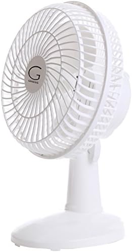 Genesis 6-Inch Clip Convertible Table-Top & Clip Fan Two Quiet Speeds - Ideal For The Home, Office, Dorm, More Off White