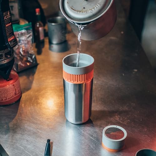 WACACO Pipamoka Portable Coffee Maker, Coffee brewer, All-in-one Vacuum Pressured，Insulated Travel Mug, Hand Powered and Filter Pressure Brewer