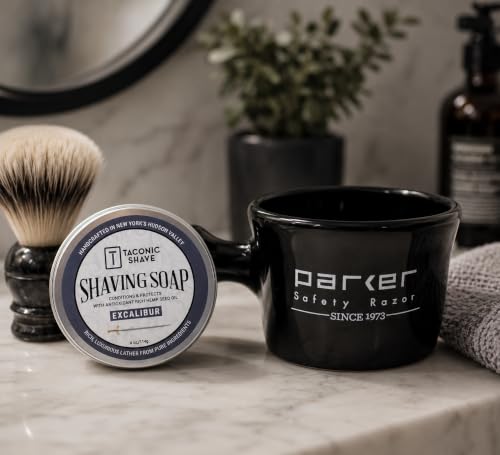 Taconic Lavender Natural Shaving Soap Puck, Rich Lather | Calming lavender aroma pairs with moisturizing natural oils to build rich protective lather for a comfortable wet shave.